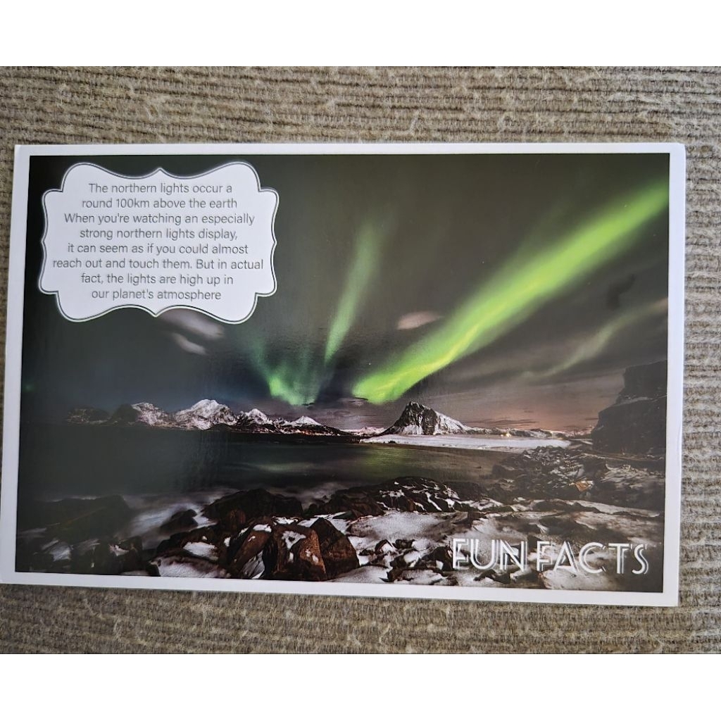 

kartu pos fun fact northern light postcard