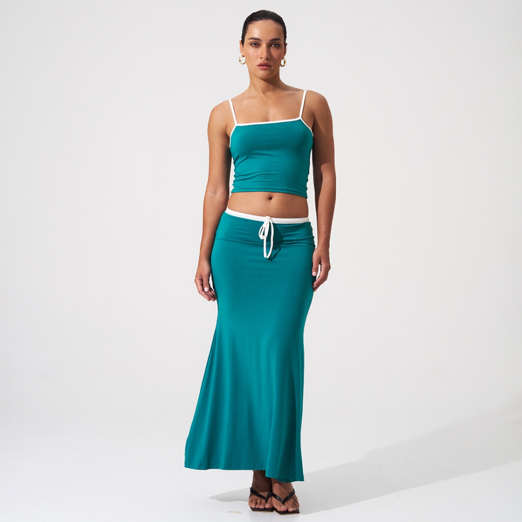 Utopia Set (Top & Maxi Skirt) - Green Jade