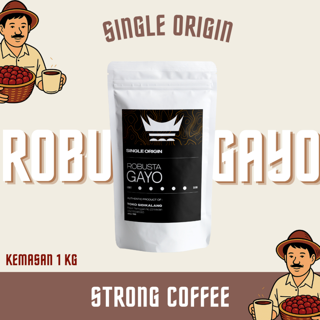 

Kopi Robusta Gayo Grade 1 Cap Rumah Adat 1000 Gram