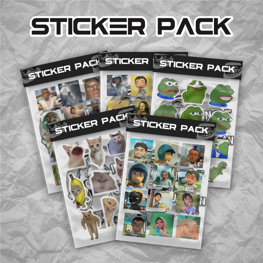 

Sticker Pack MEME JOKES Aesthetic Paper Vinyl Waterproof Dekorasi Stiker Laptop Buku Journal Koper