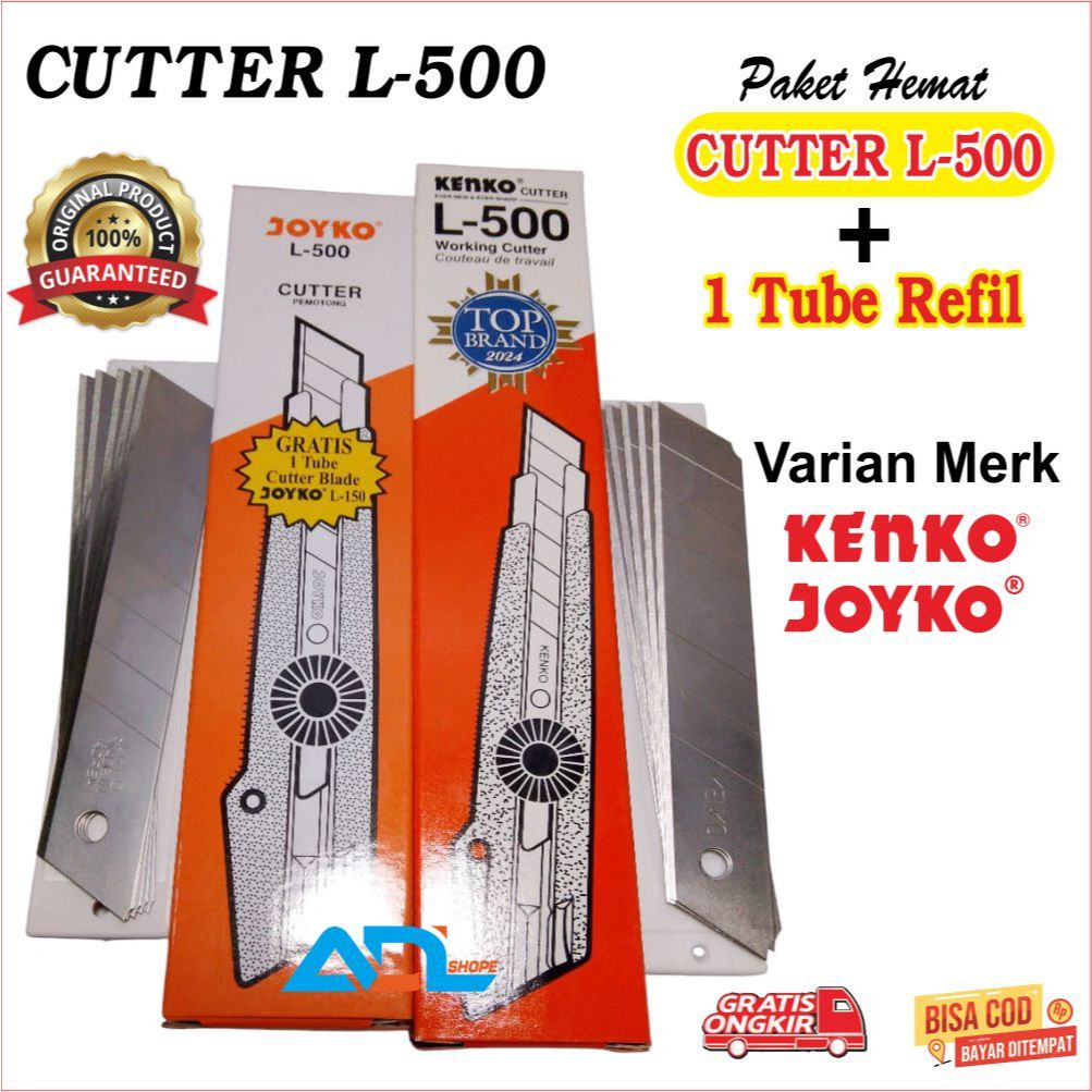

CUTTER + REFIL ISI KENKO CUTTER KENKO L-500 CUTTER BESAR (18 Mm Blade)