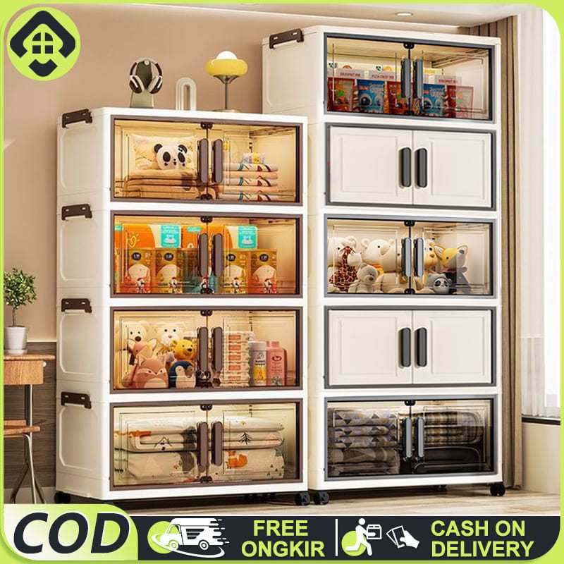 {PENGIRIMAN 24 JAM} Besar Lemari Plastik Susun Besar Storage Cabinet Lemari Plastik Lipat Susun Rak