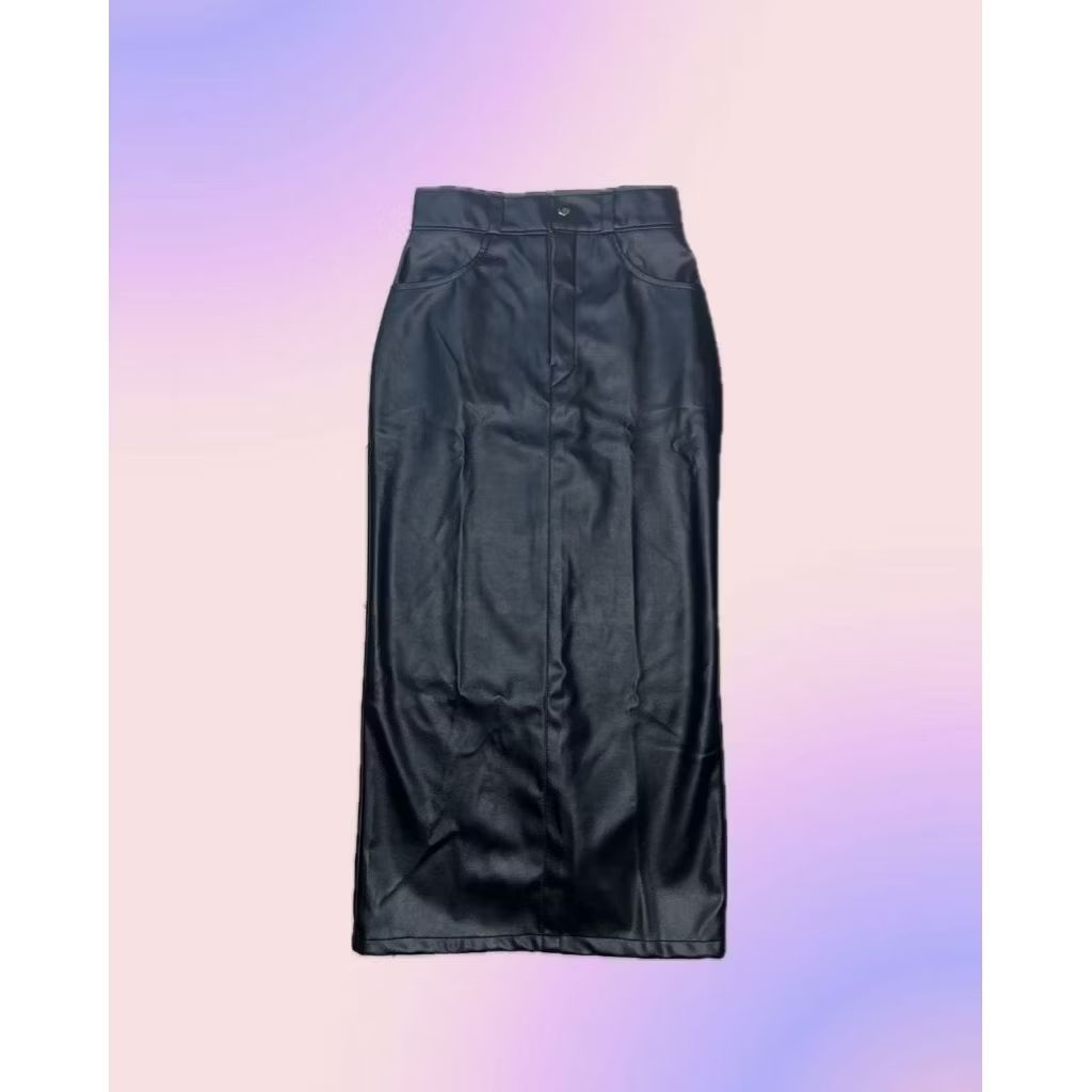 Preloved Rok Kulit Belah Belakang