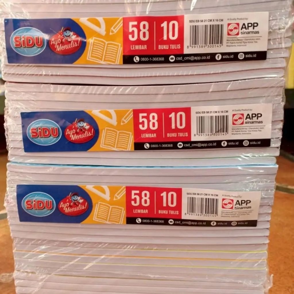 

BUKU TULIS MEREK SIDU ISI 58 LEMBAR 1 PACK