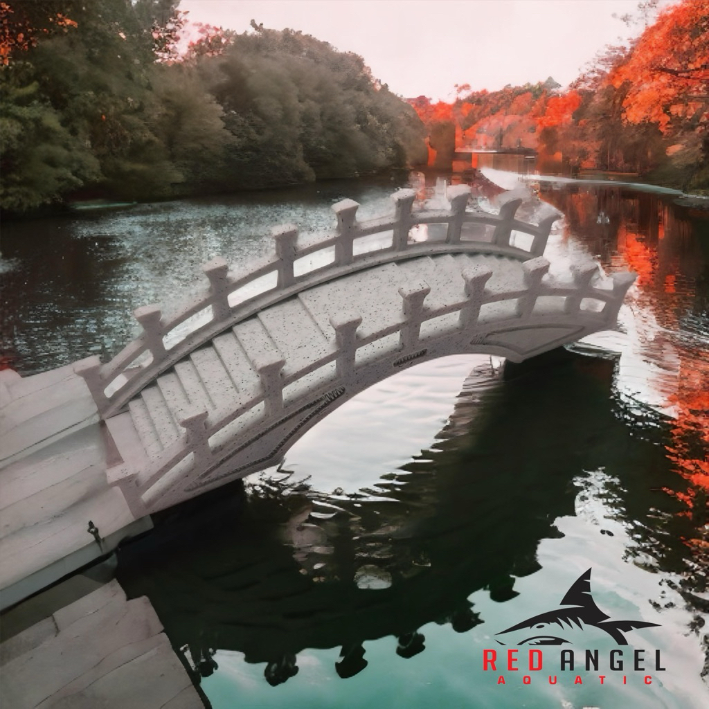 miniatur jembatan lengkung motif marmer hiasan aquascape