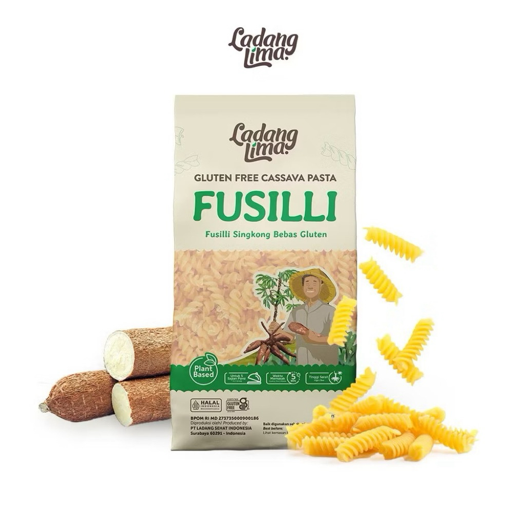 

Pasta Fusilli Singkong Gluten Free Ladang Lima 250 gram