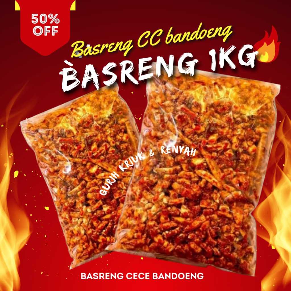 

basreng pedas daun jeruk baso goreng 1kg