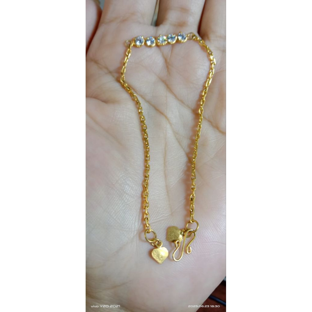 Gelang Emas Muda/Gelang Emas 2gram/ Gelang Rantai Medan Permata