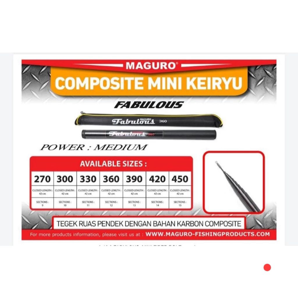 Joran Tegek Maguro Fabulous | Zoom Pole | ujung kili-kili | Tegek kuat | alat pancing original