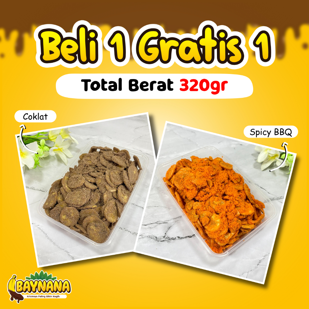 

BELI 1 GRATIS 1 KERIPIK PISANG TABUR COKLAT MATCHA BBQ