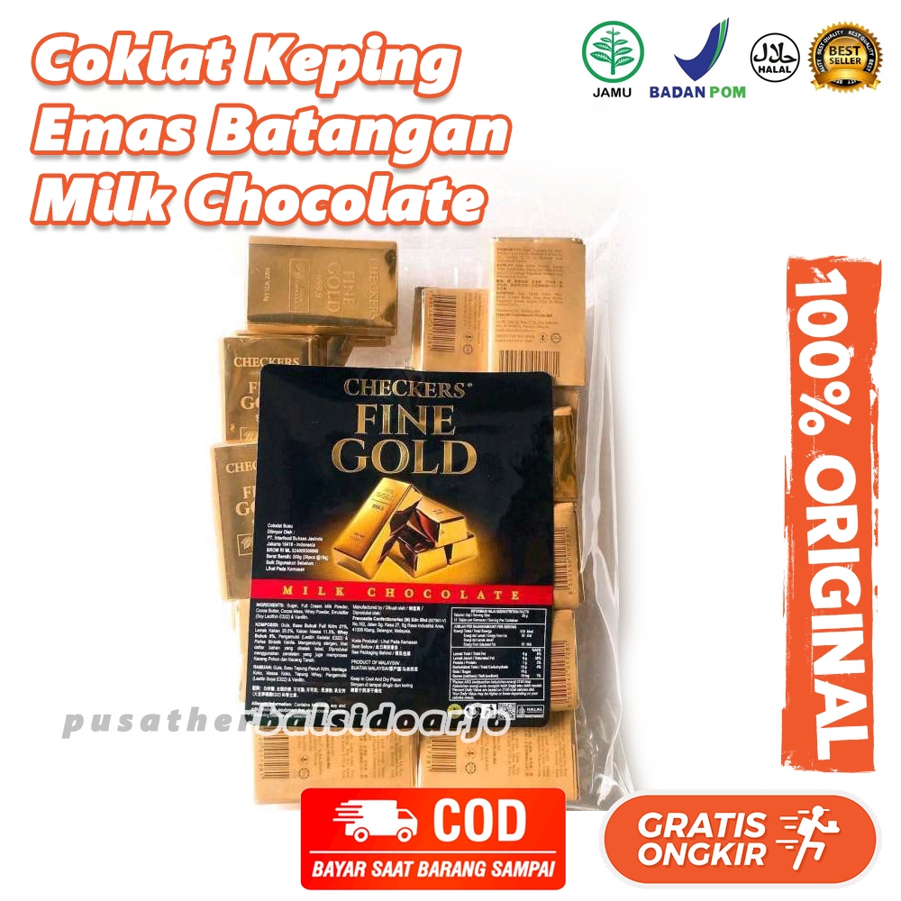 CHECKERS Fine Gold Chocolate / Fine Gold Coklat / Coklat Emas Coklat Keping Emas Batangan