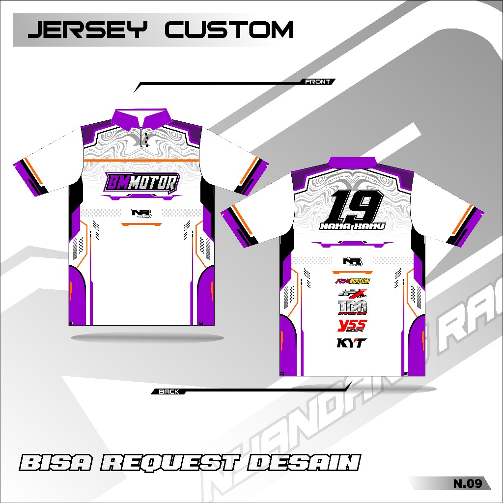 Jersey Racing Custom / Jersey Racing Custom Nama nomor dan sponsor