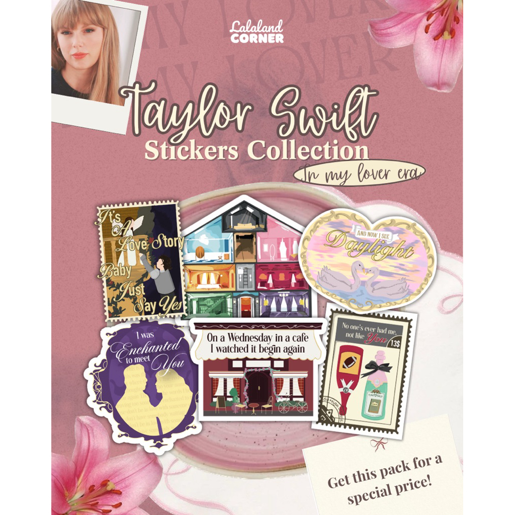 

[MIN BELI 3 PCS] Taylor Swift Sticker <IN MY LOVER ERA> lyrics glitter | fearless speak now red 1989 reputation folklore evermore midnights ttpd