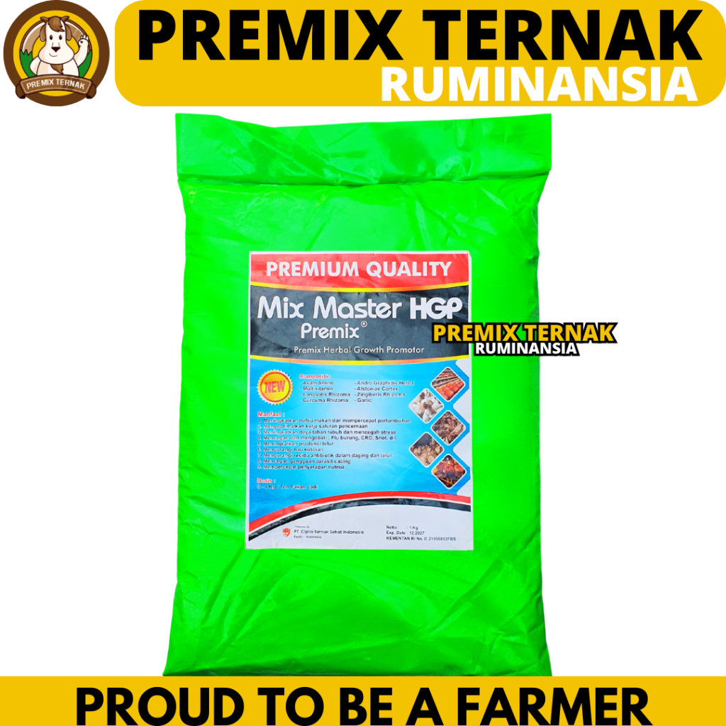 MIX MASTER PREMIX HGP 1KG - Herbal Growth Promotor HGP Pemacu Pertumbuhan Ternak Ayam Bebek Puyuh