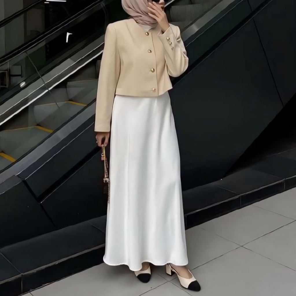 Panjang Satin Line Rok Panjang Satin A Line Saten Skirt