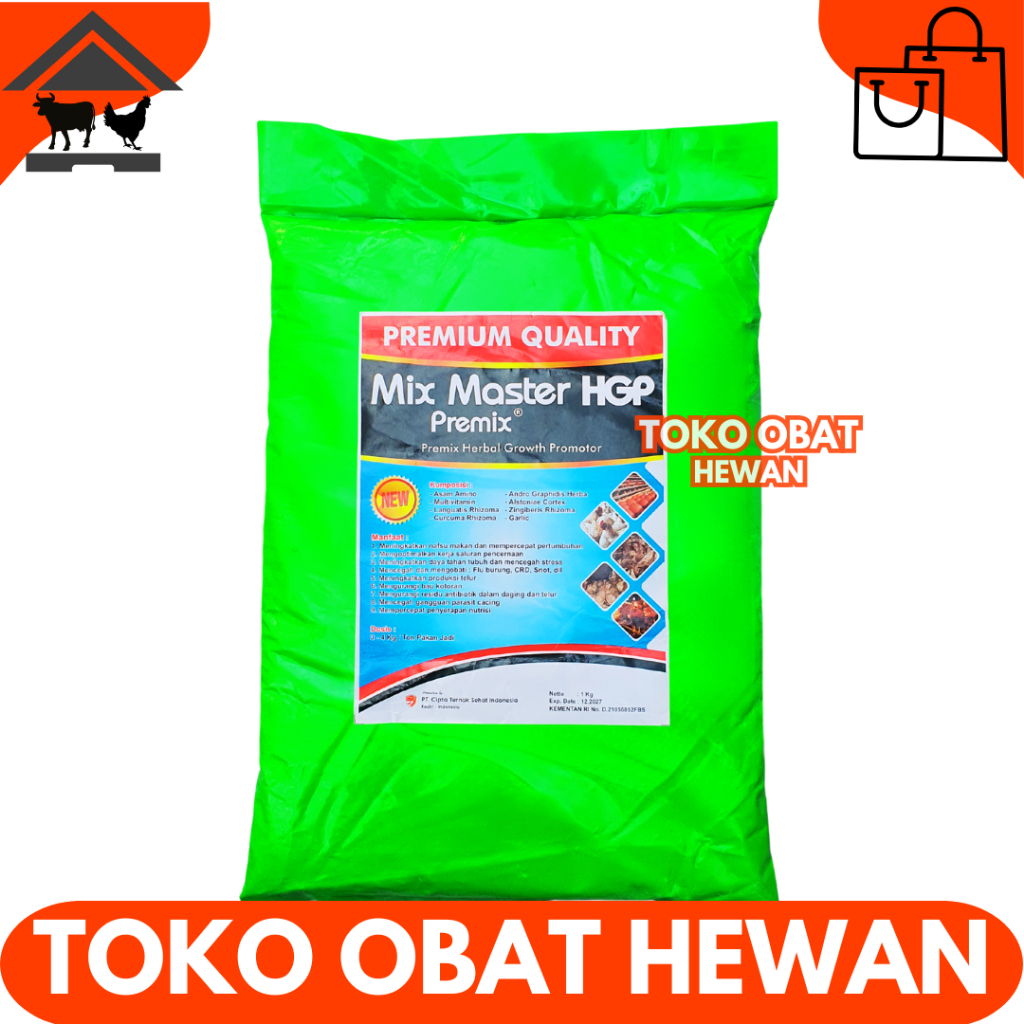 MIX MASTER PREMIX HGP 1KG - Herbal Growth Promotor HGP Pemacu Pertumbuhan Ternak Ayam Bebek Puyuh