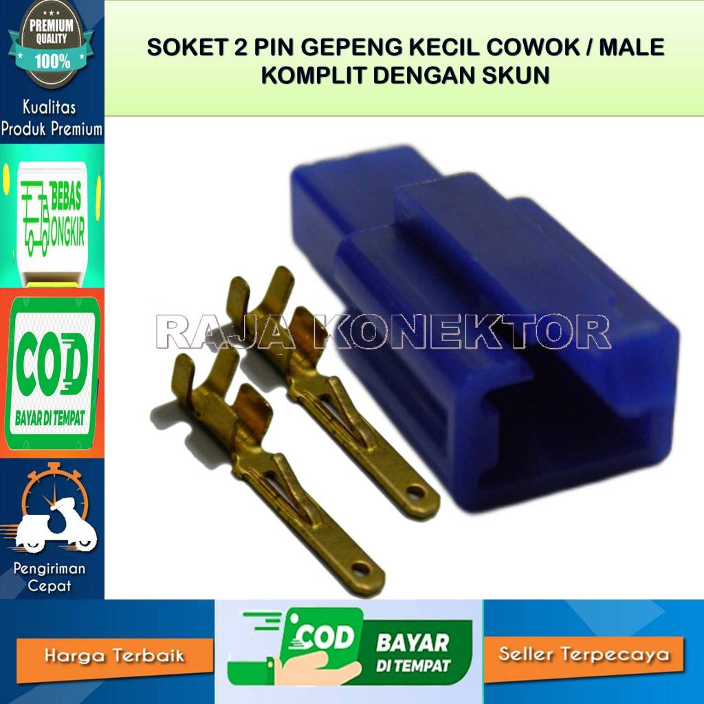 SOCKET KABEL MOTOR 2 PIN KECIL BIRU COWO-SOCKET–SOCKET KABEL–2 PIN- SOCKET KABEL - SOCKET KABEL