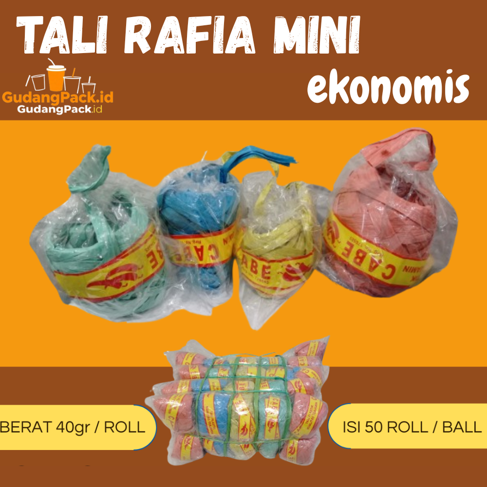 

Tali Rafia Ekonomis 40 Gram / Tali Serbaguna Rafia Mini Kecil