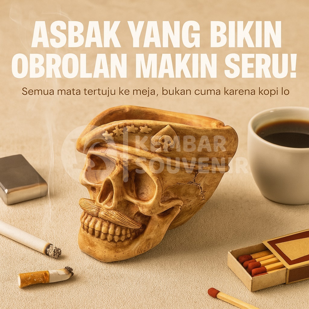Asbak Keren Unik Bentuk Tengkorak | Souvenir Asbak Rokok Dekorasi Meja Maskulin