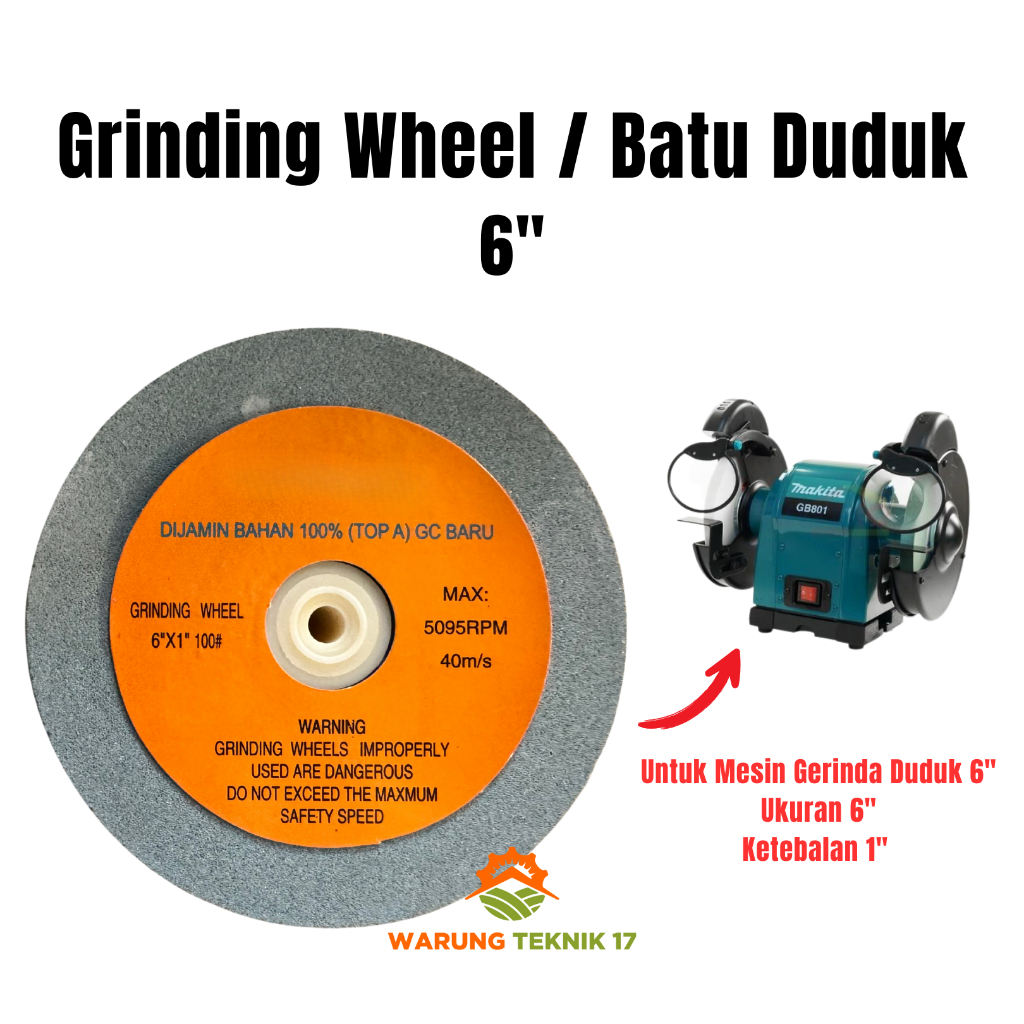 Batu Gerinda Duduk 6" Grinding Wheel 6 Inch Mata Gurinda Grenda Asah Amplas Poles Potong