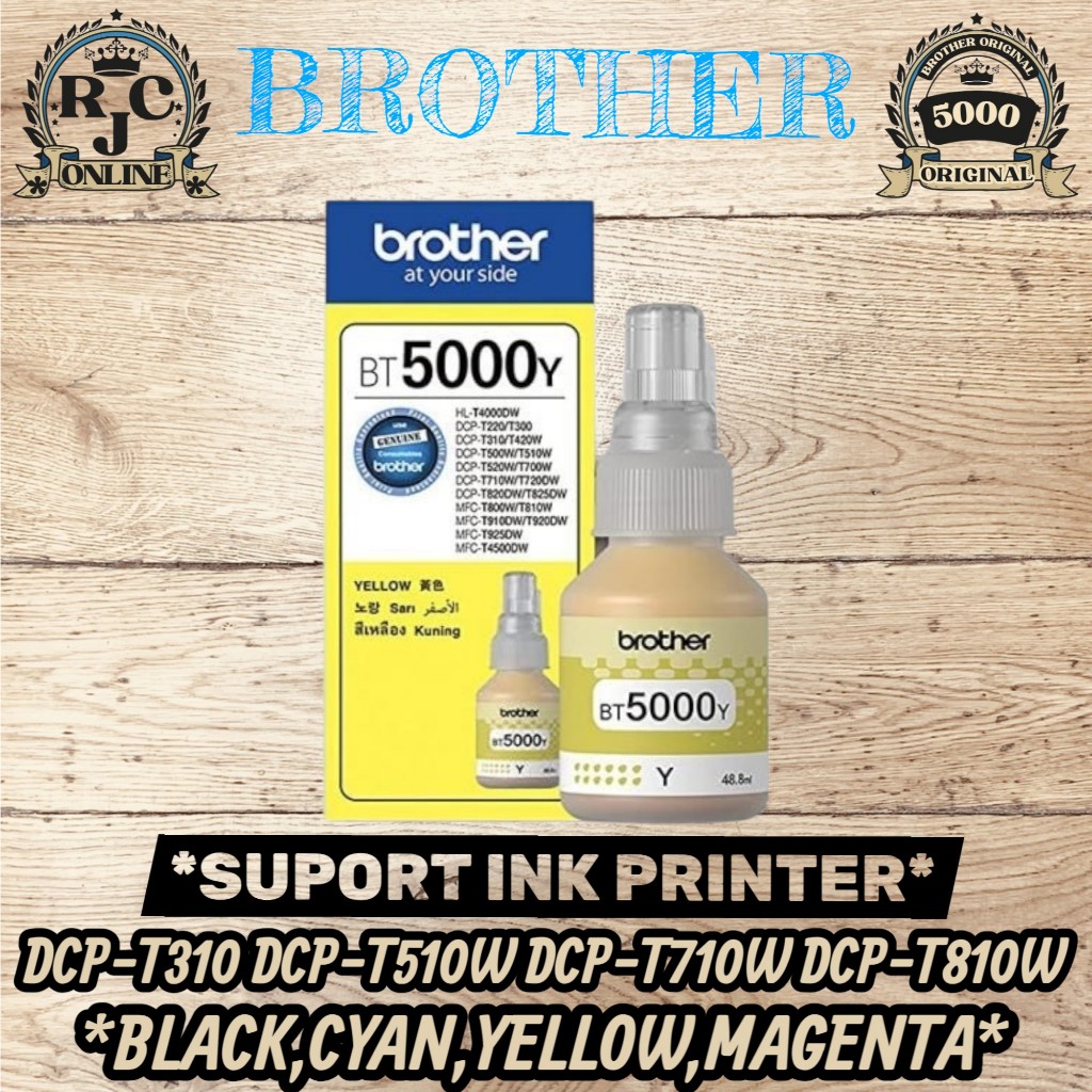 BROTHER Tinta BT5000 Yellow Ink Bottle Original / Tinta Brother BT5000