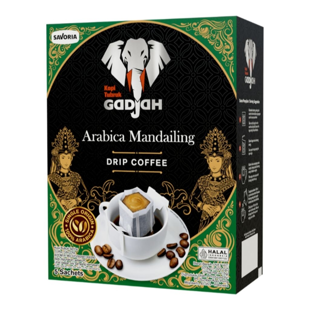 

Gadjah Kopi Tubruk Drip Arabica Mandailing 5 x 7.5g