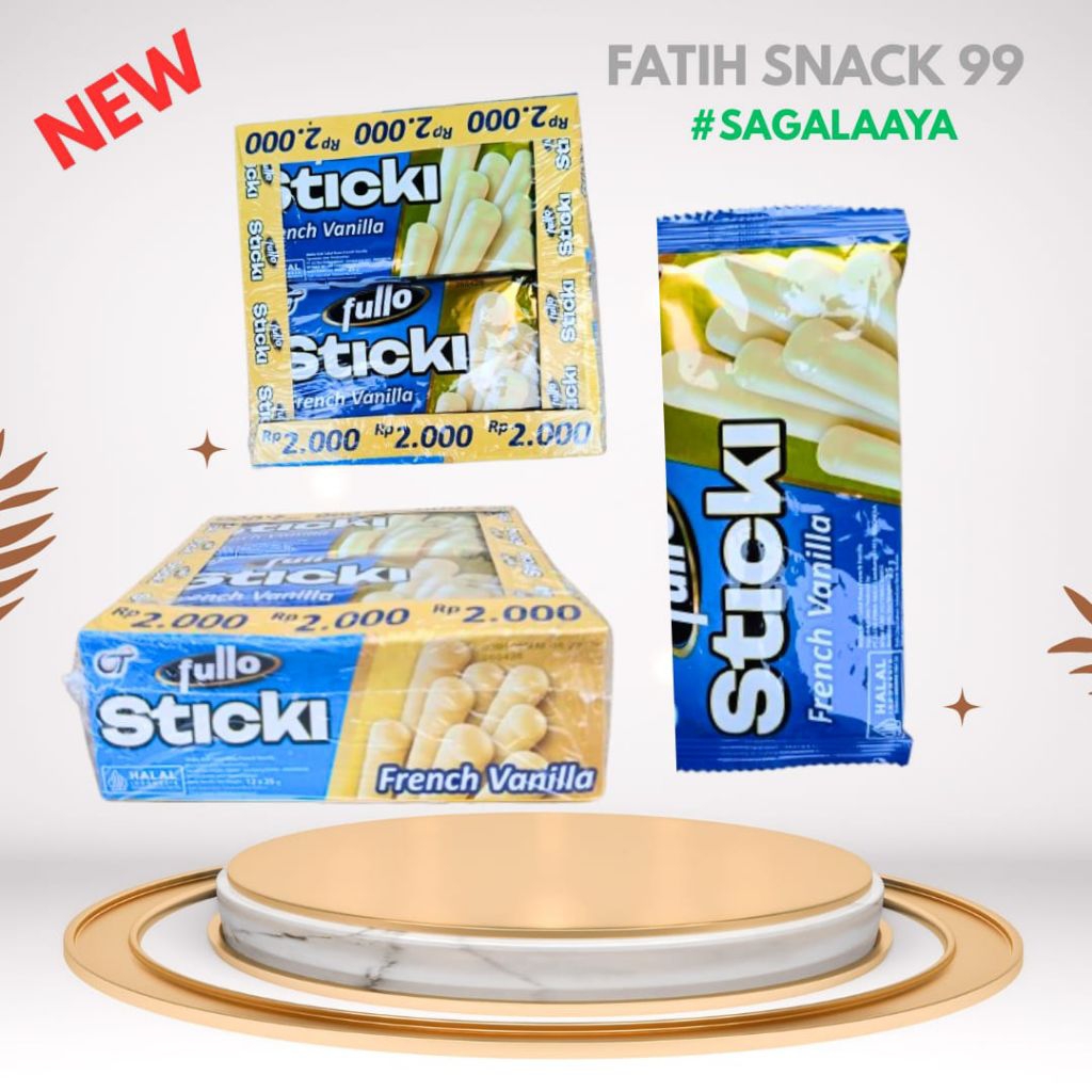 

FULLO STICKI BOX ISI 12 SCH X 25G SNACK WAFER STICK FRENCH VANILLA