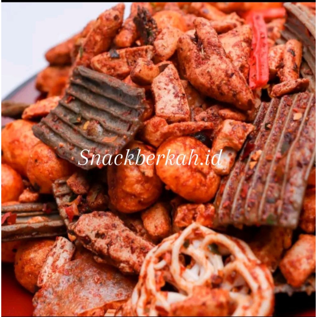 

Seblak mix/seblak campur pedas daun jeruk 1kg. Cemilan pedas Snack lauk pauk.