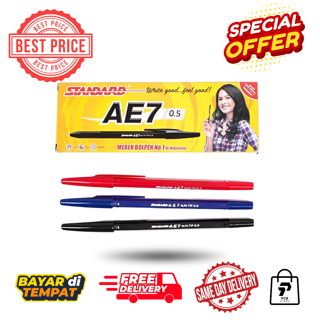 

Pulpen Standard AE7 Ballpoint 0.5mm untuk Kantor & Sekolah Pulpen Murah Berkualitas untuk Harian