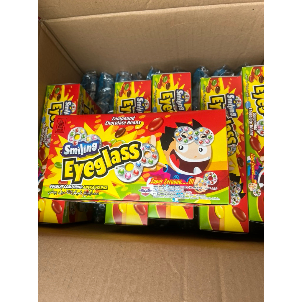 

Smiling eyeglass chocolate coklat kacamata compound snack 40 pcs