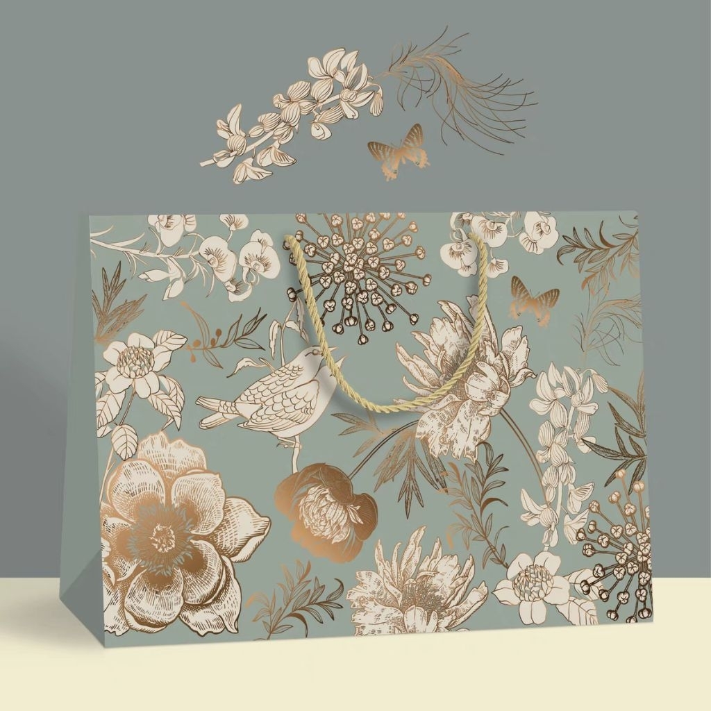 

Paperbag Motif Bunga & Burung/ Gift Bag Kokoh/ Gift Bag/ Paper Bag Gift Bag Tote Bag/ Elegan Paper Bag/ Kertas Kado/ Kantong Kado