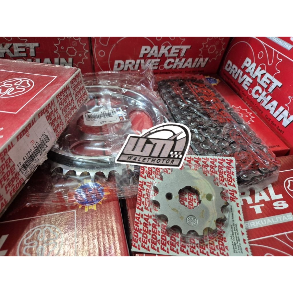 Gearset girset chainkit gear gir set rantai cb150r cb 150r lama old K15 FEDERAL