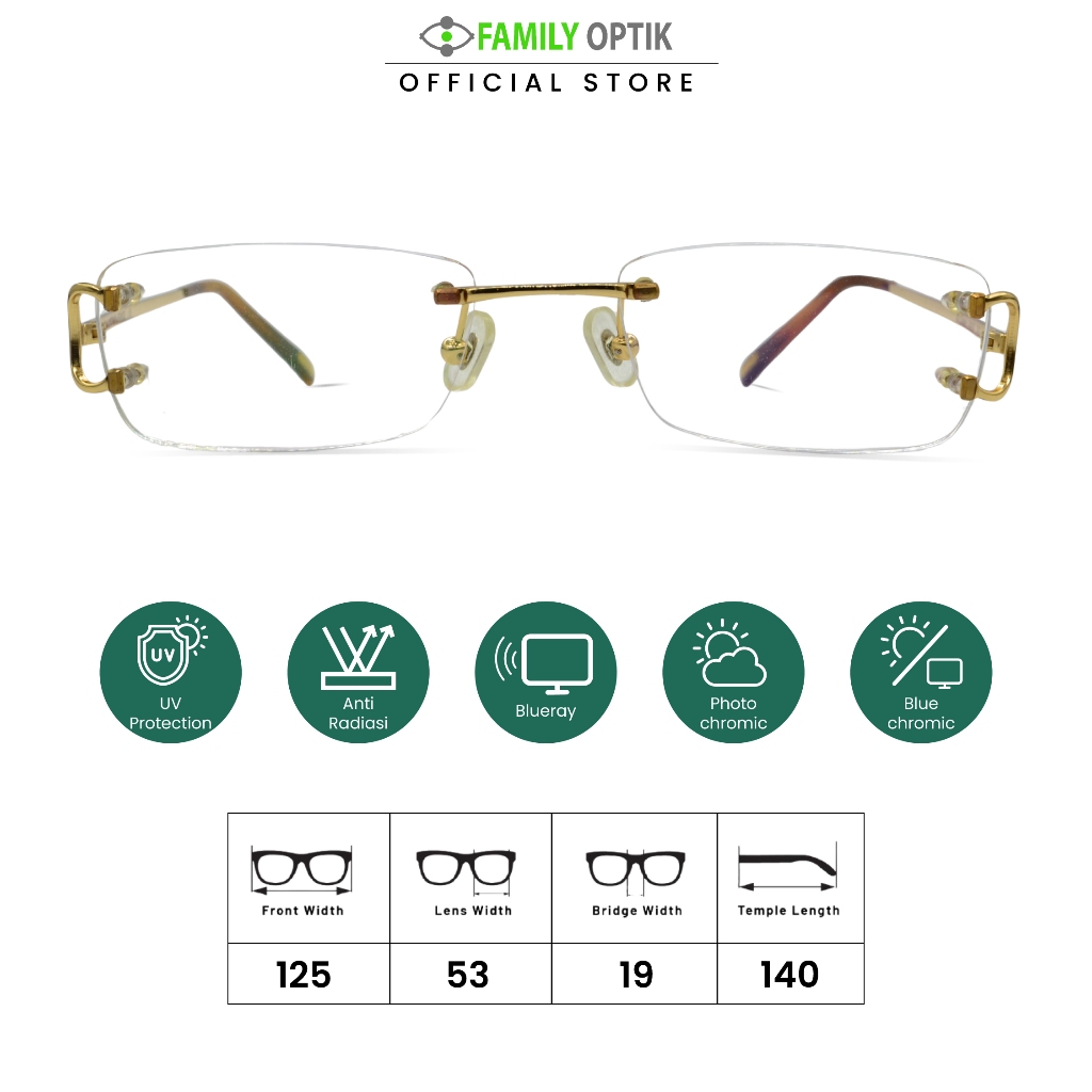 Family Optik - Kacamata  Blueray Photocromic Anti Radiasi 4140995