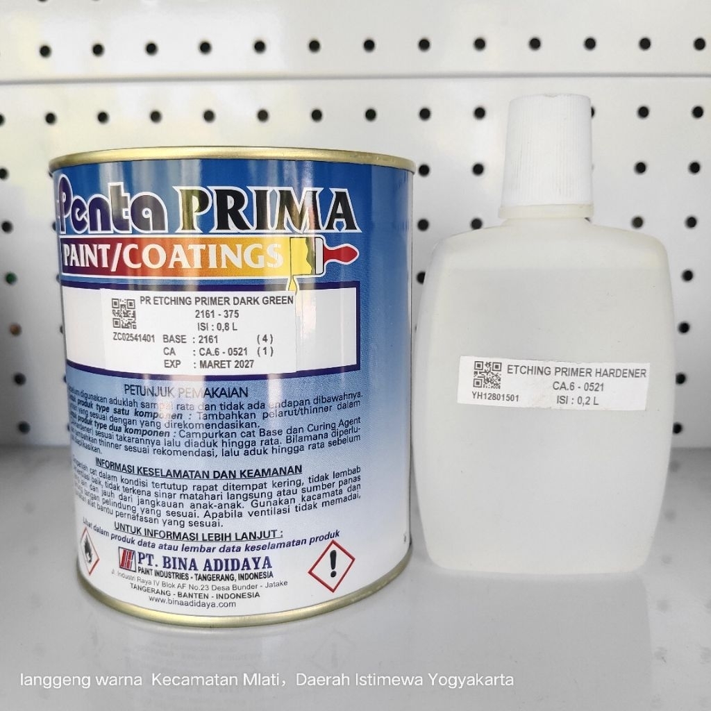 Penta Etching Primer Green Black White / Cat Dasar Aluminium Galvanis