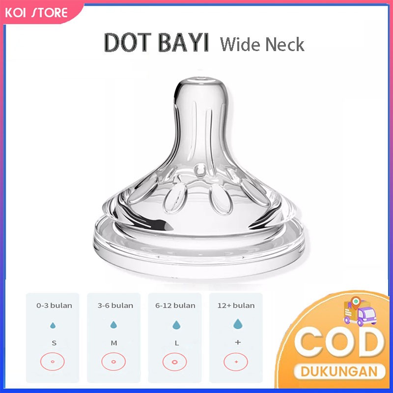 Dot bayi Leher Lebar 5.5cm Dot Nipple Meniru Dot Silikon Rasa Asli ASI
