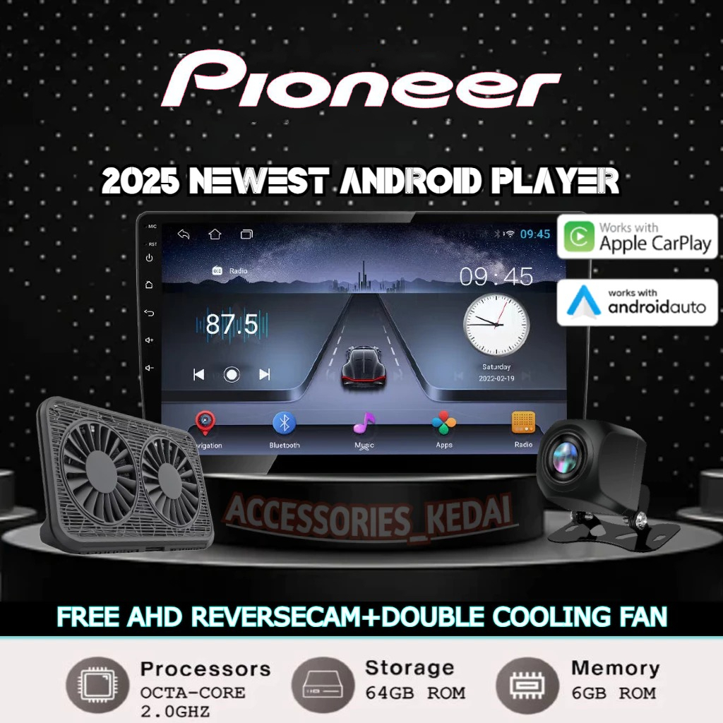 [6𝐆𝐁 𝐑𝐀𝐌+64𝐆𝐁 𝐑𝐎𝐌] PIONEER 2025 Newest Android Player "9"10 inch Quad Core Car Multimedia MP5 Player