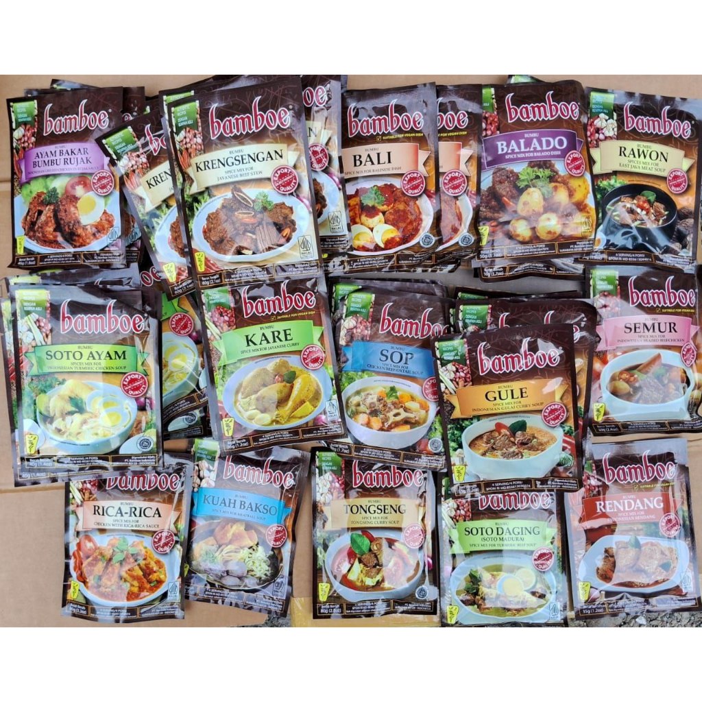 

Bumbu Instan BAMBOE All Varian Bumbu Dapur Lengkap Export Quality