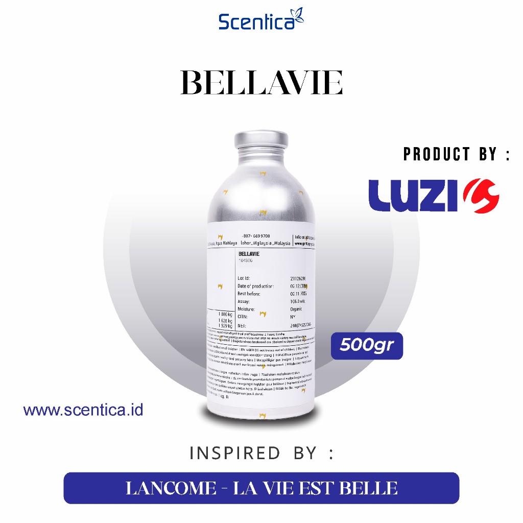 Bibit Parfum BELLAVIE Inspired By LA VIE EST BELLE Kemasan Segel 500gr Original Product By Luzi