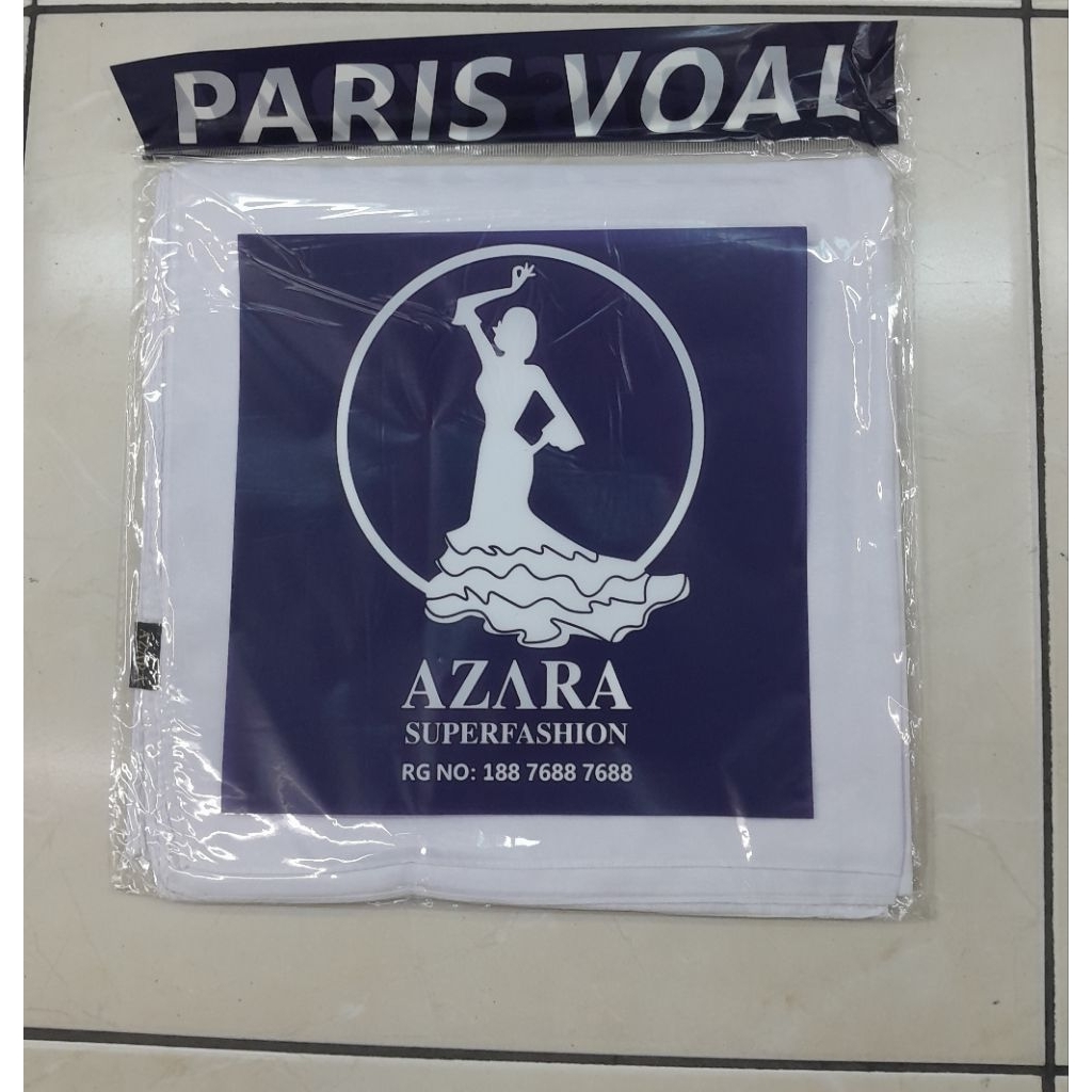 jilbab segi empat paris voal khusus putih azara jahit.untuk harga 10 pcs