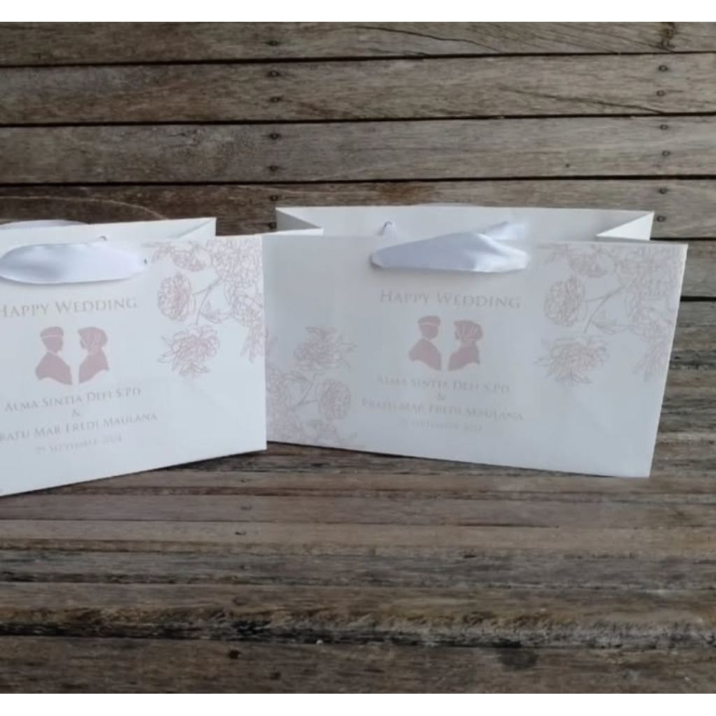 

paper bag custom HAPPY WEDDING