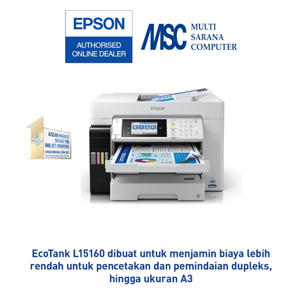 EPSON Printer L15160 L-15160 L 15160 A3 Duplex Pigment Print Scan Copy Wifi Wi-fi All in One