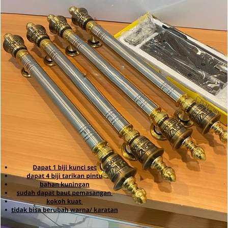 Paket 4 Handle Hendel Handel Tarikan Pegangan Gagang Pintu Rumah Antik Klasik Premium Anti Karat Set