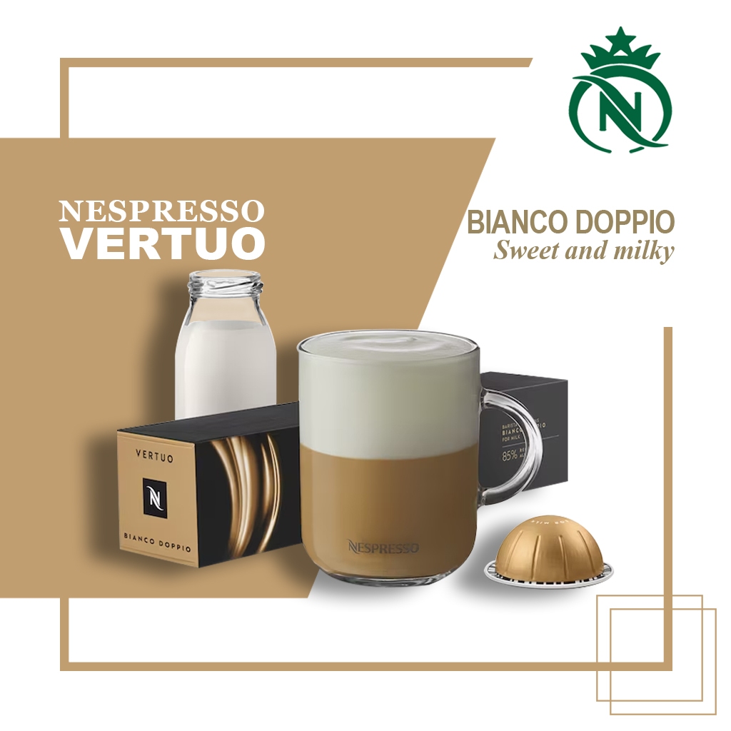 

Capsule Nespresso Vertuo Bianco Doppio For Milk / Nespresso Vertuo - Kopi Kapsul Light Roast Coffee