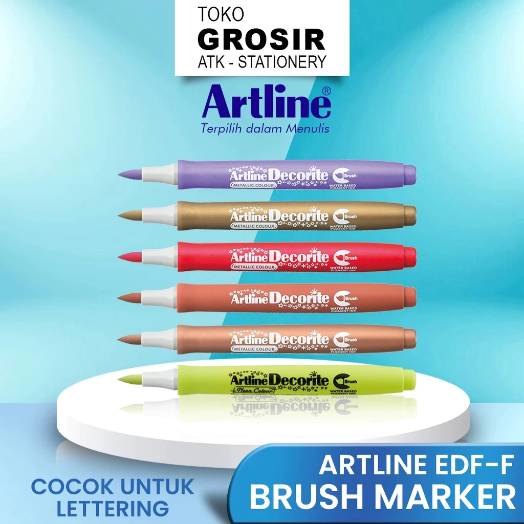 

(LIVE) EDF-F Artline Decorite Brush Pen Pena Kuas Warna Spidol Kaligrafi Art Marker Lettering Calligraphy Timbul 2