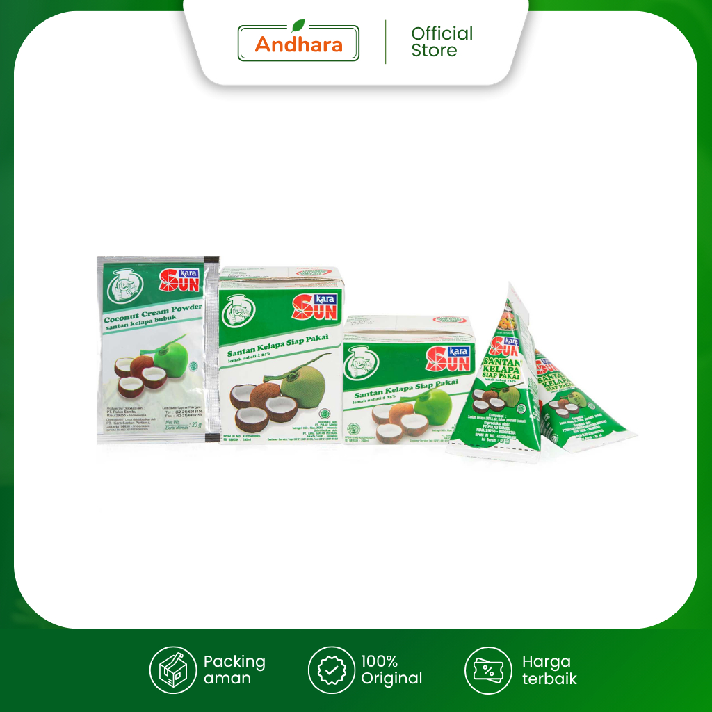 

Sun Kara Santan Instant Bubuk & Cair - Santan Kelapa Asli Siap Pakai