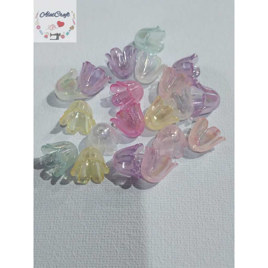 Manik Manik Jelly Transparan Bunga Tulip