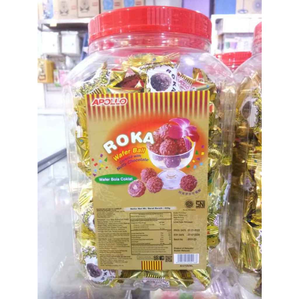 

Roka Apollo 50 Pcs Wafer Ball Coklat / Roka Wafer Bola Cokelat