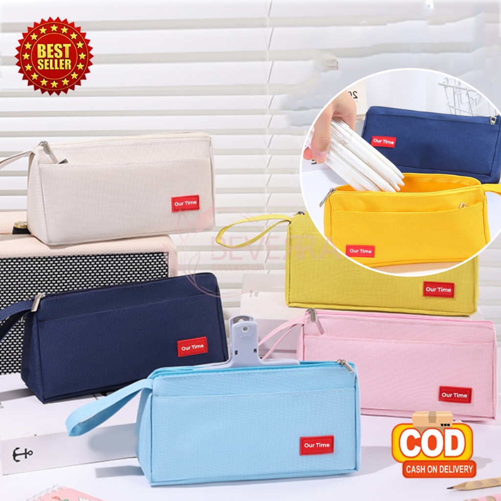 

Kotak Pensil Tempat Penyimpanan Alat Tulis Praktis Aesthetic Motif Polos Zipper Portable ATKAN