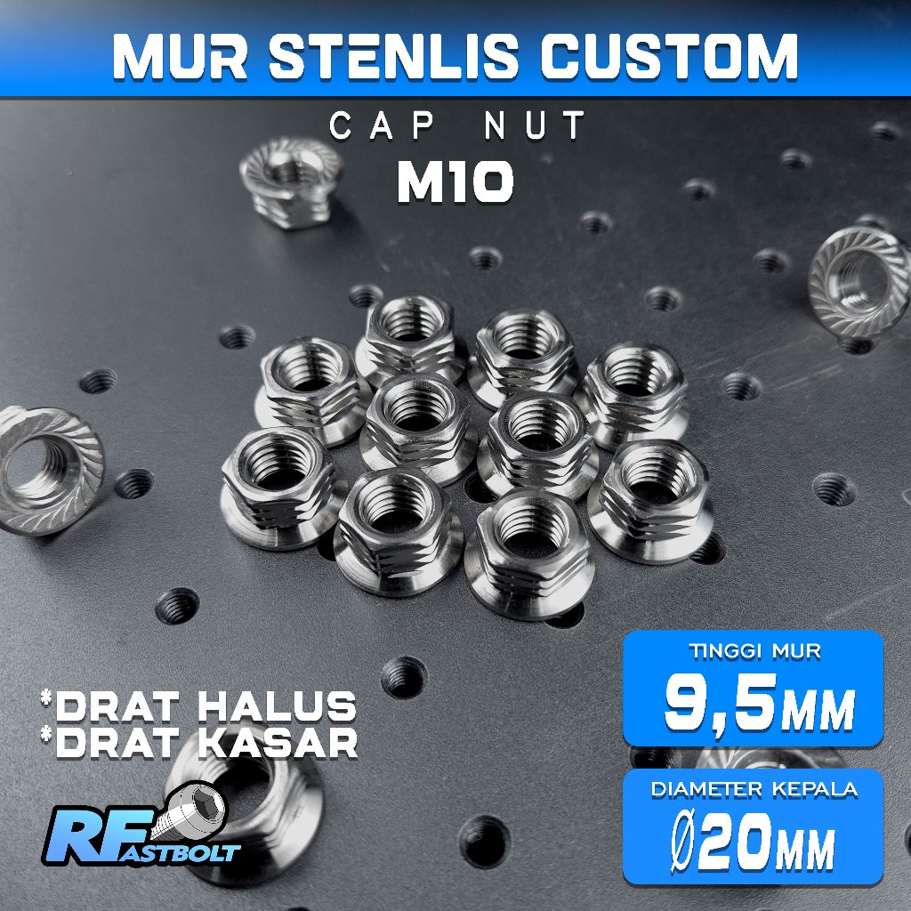 MUR FLANGE STENLIS CUSTOM M10 MUR STAINLESS