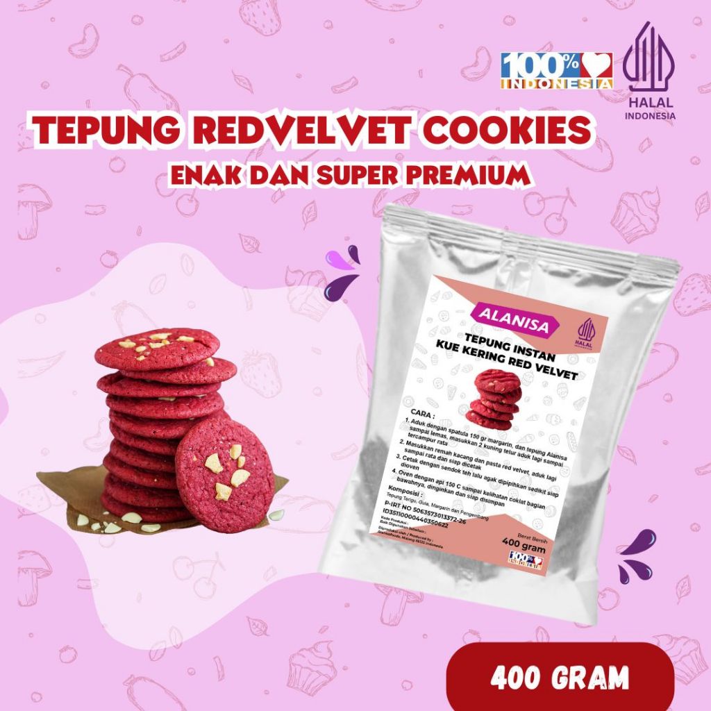 Tepung Instan Kue Kering Red Velvet 400gr